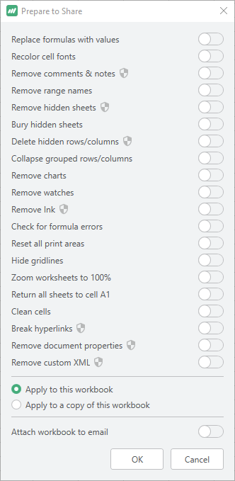 Prepare to Share (Excel)