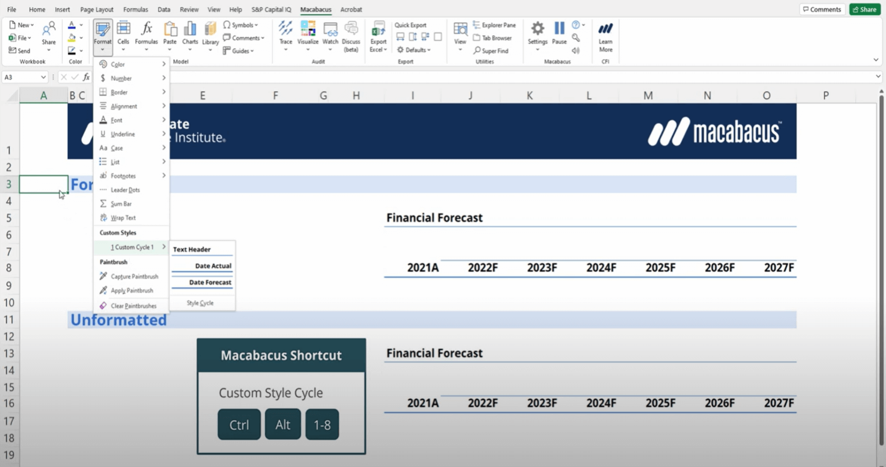 Format cells using styles in excel macabacus