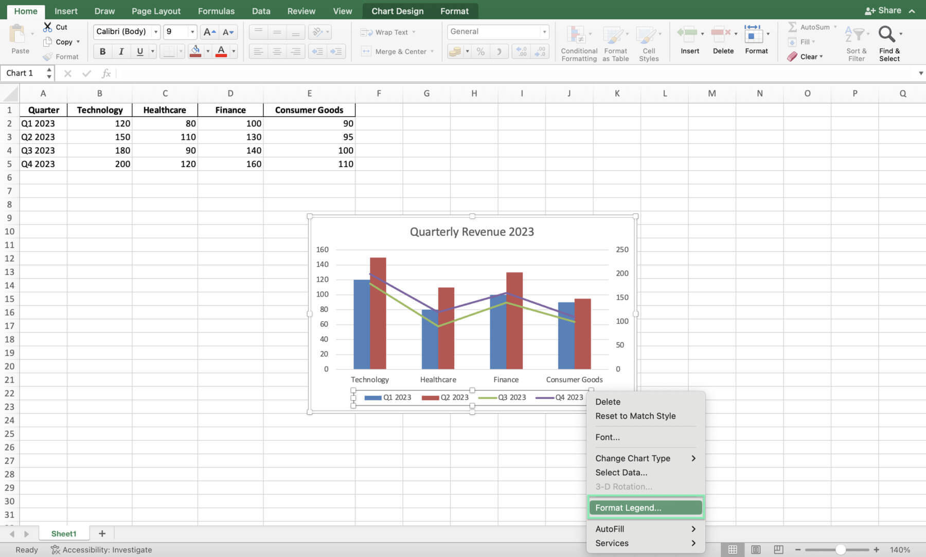 create combo chart excel