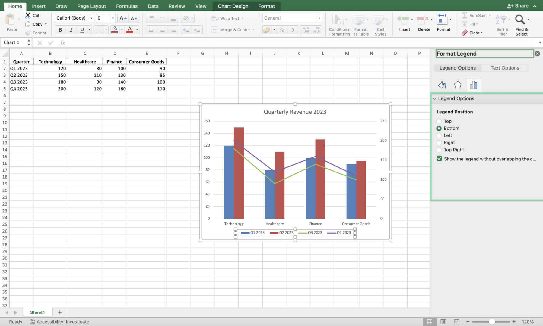 create combo chart excel