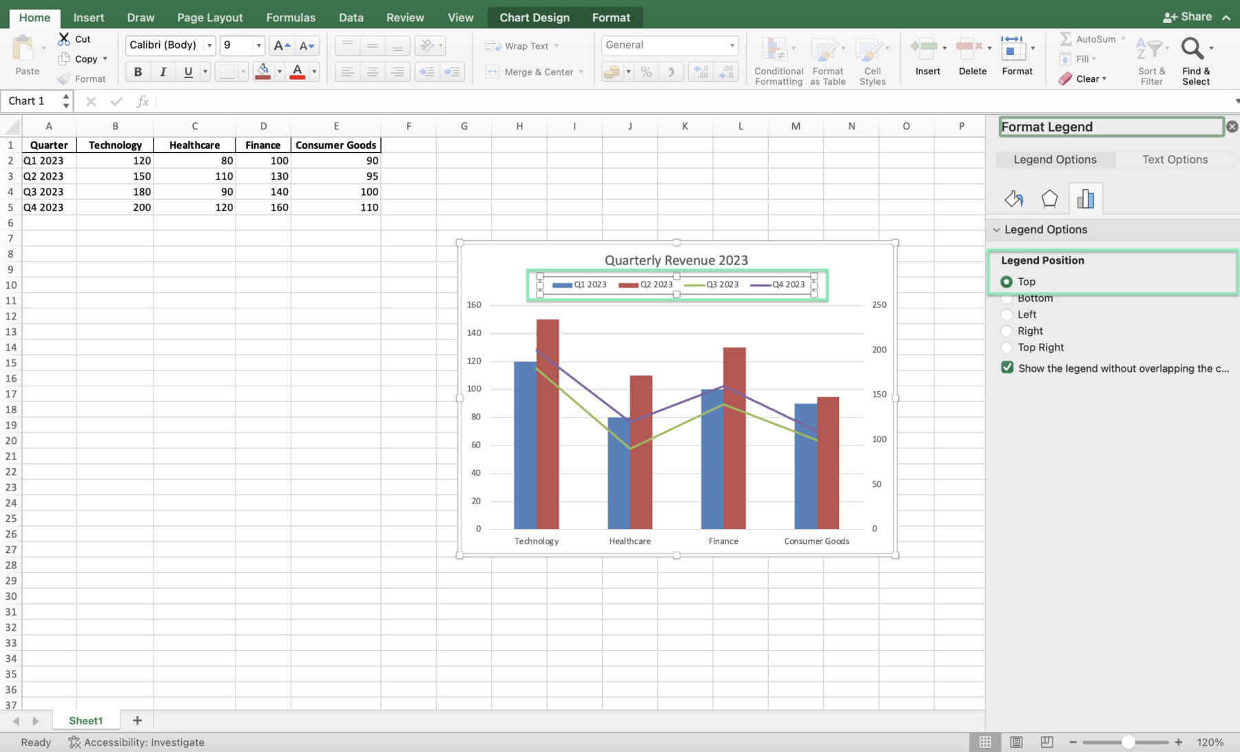 create combo chart excel