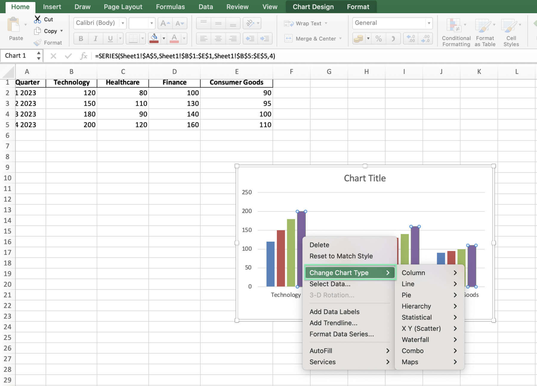 create combo chart excel