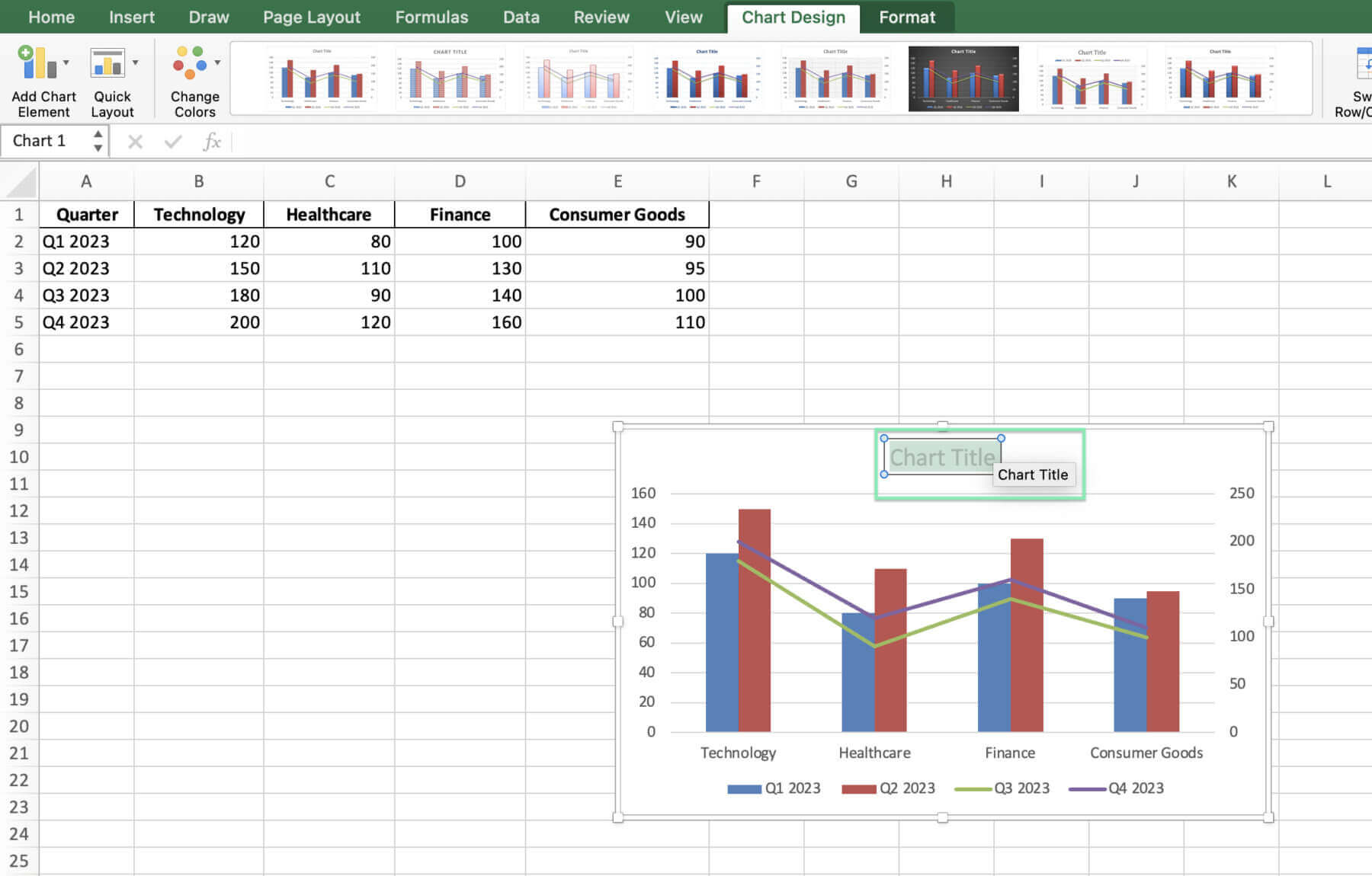create combo chart excel