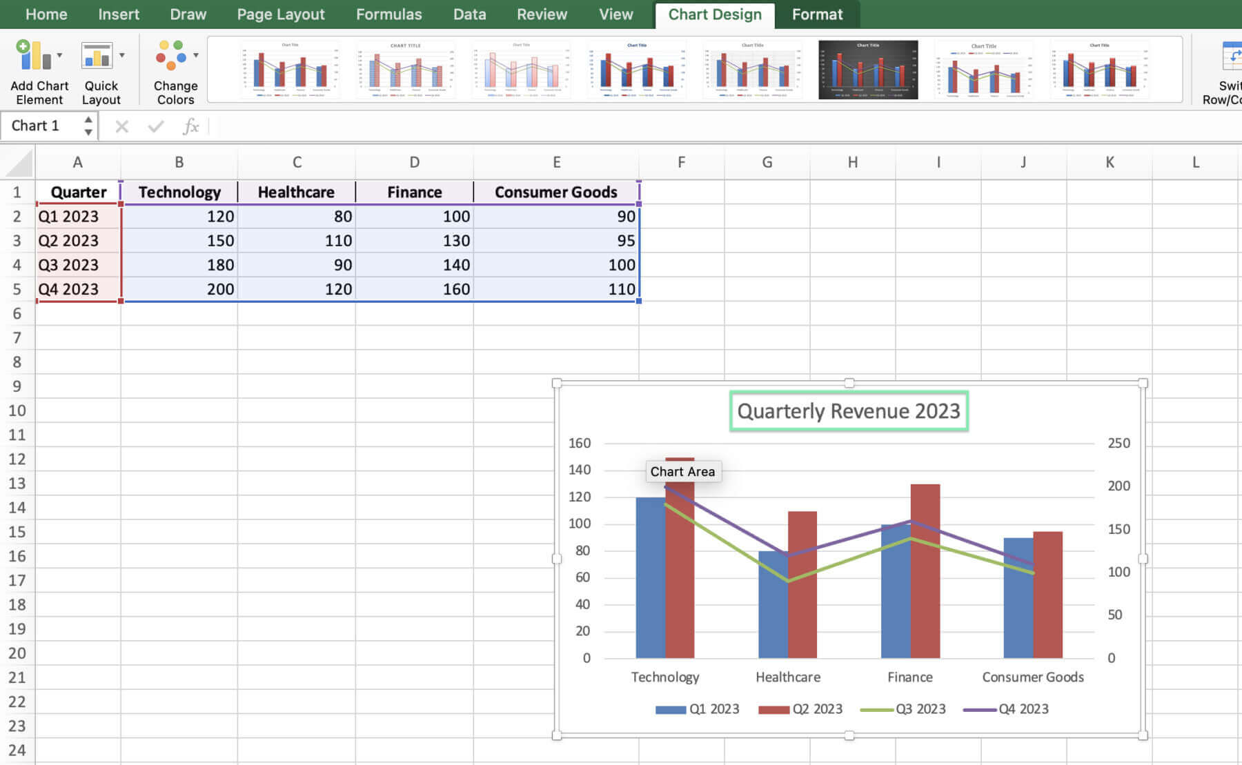 create combo chart excel