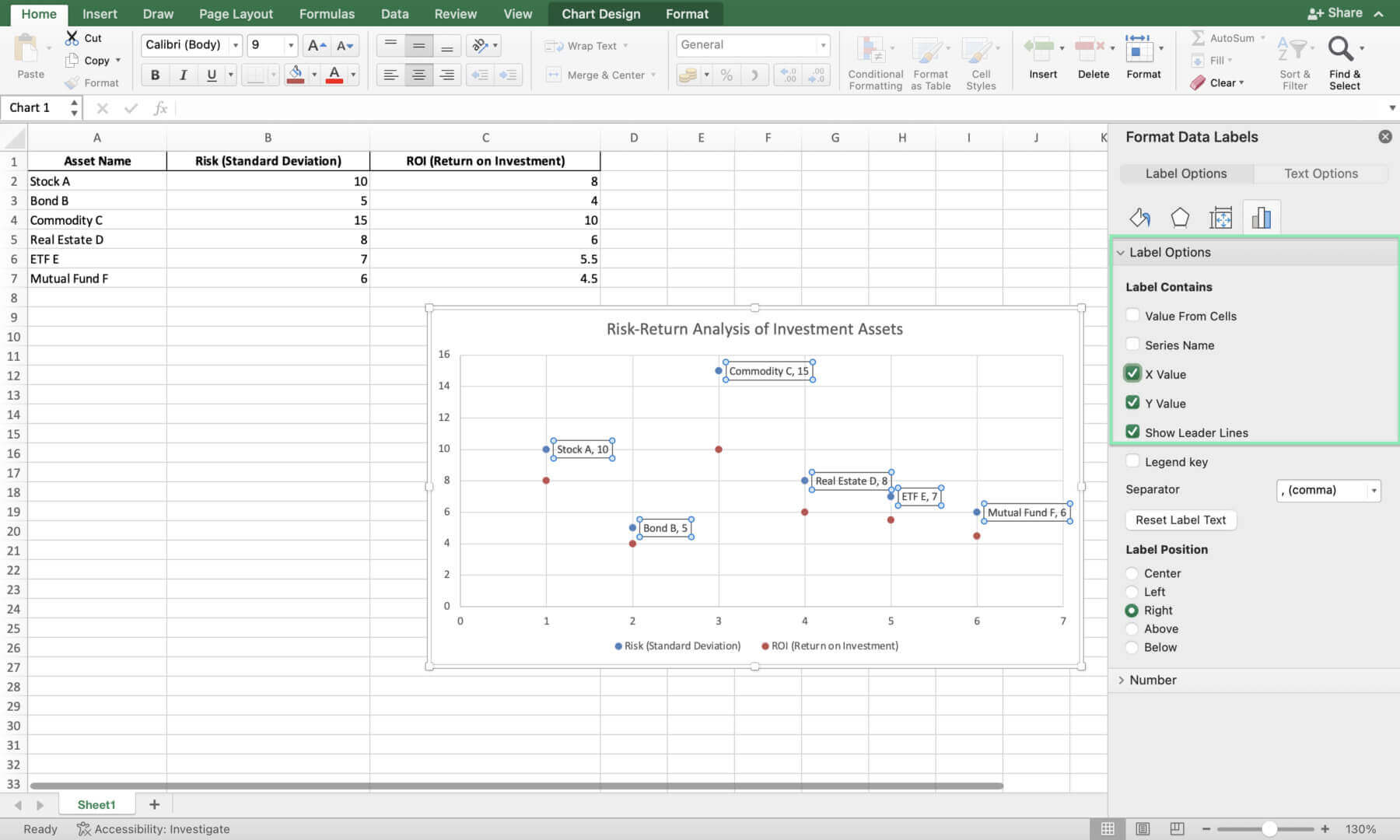 create xy chart excel
