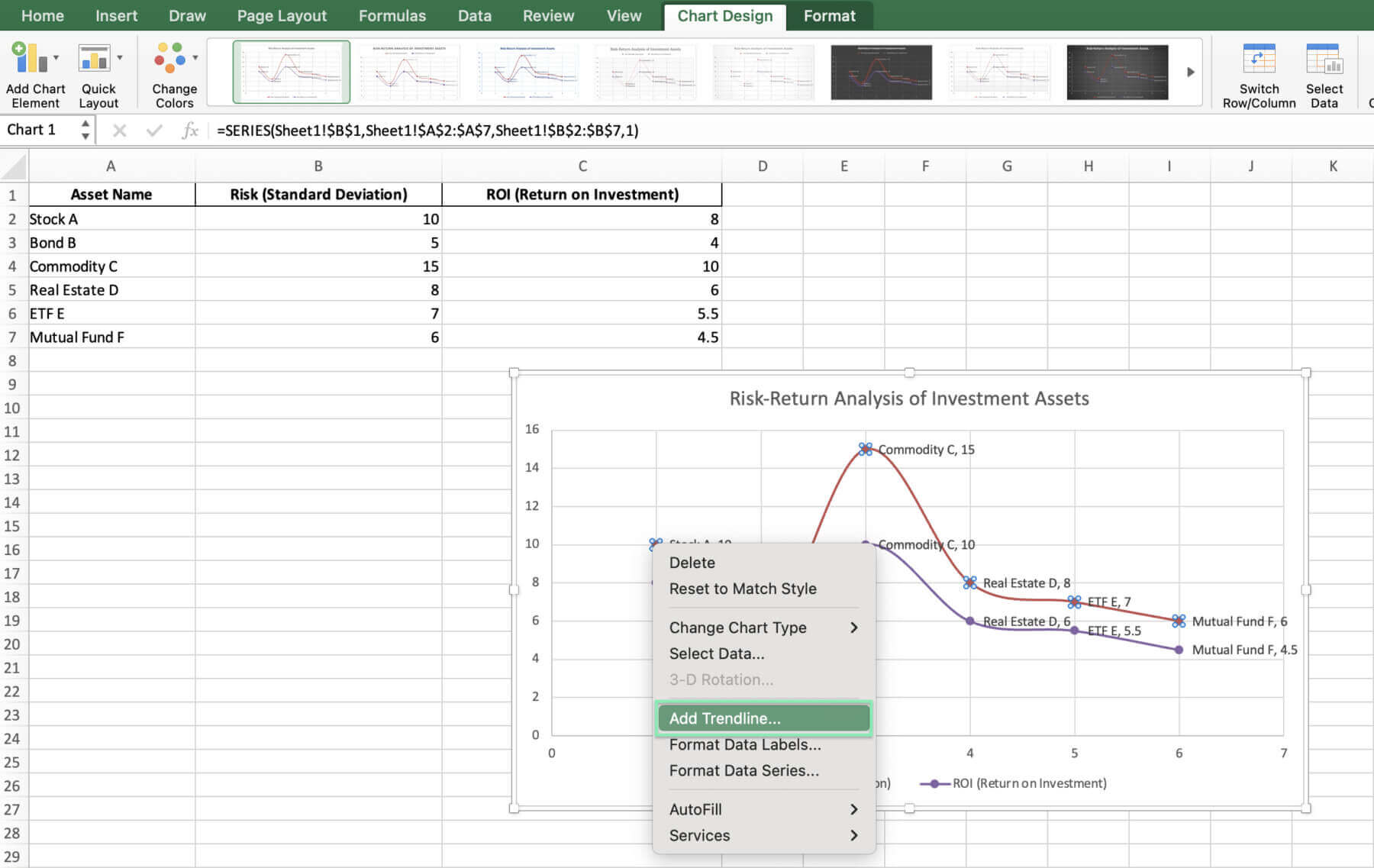 create xy chart excel
