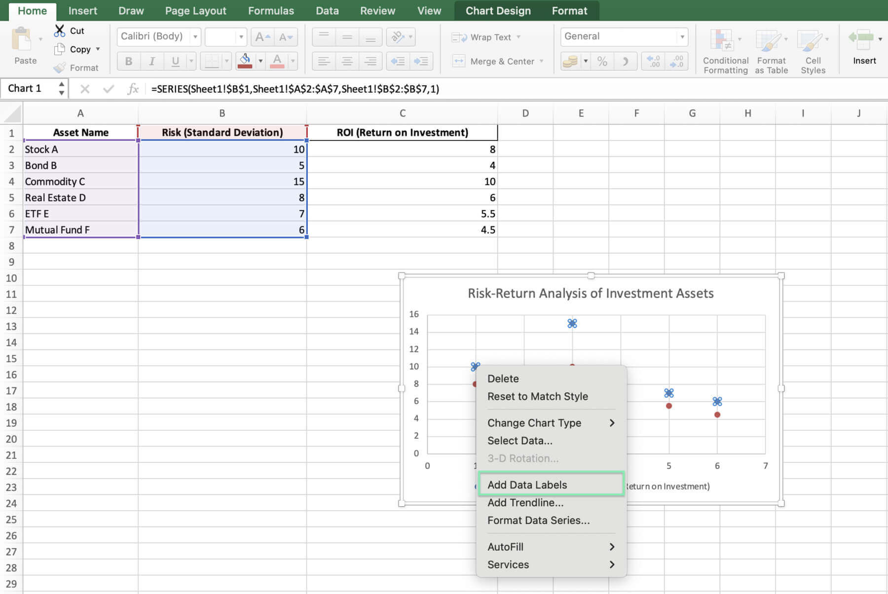 create xy chart excel