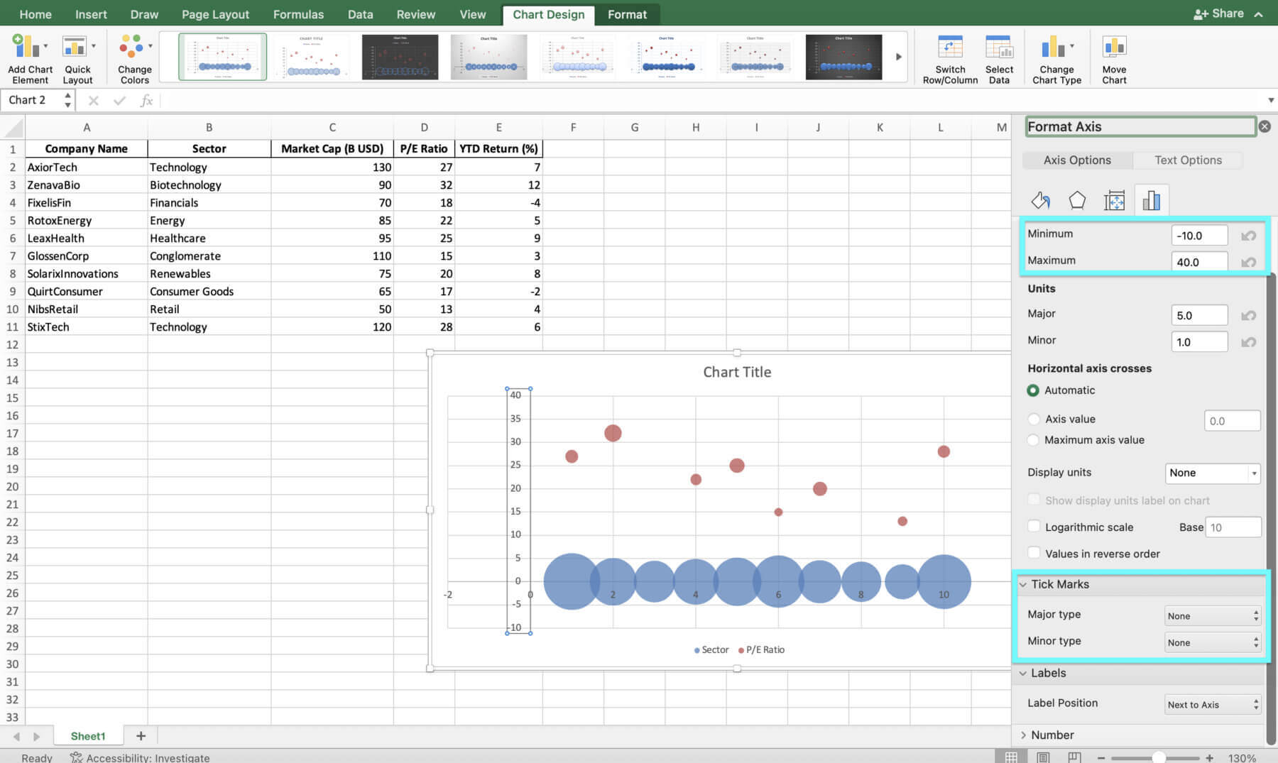 how to create a bubble chart in excel