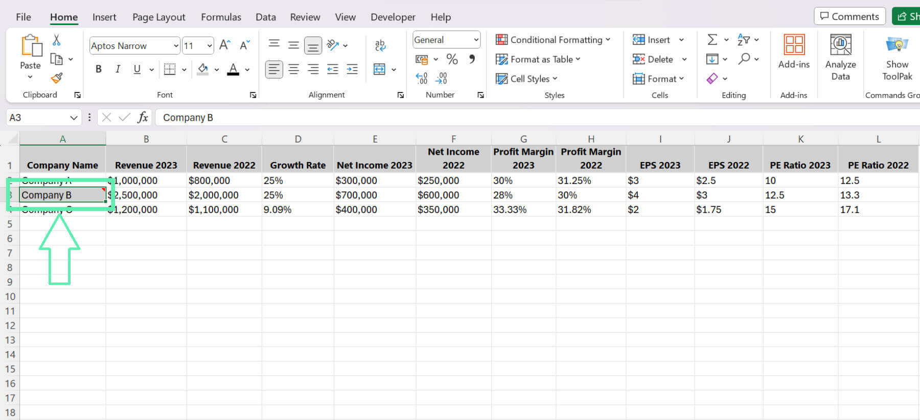 create footnotes excel