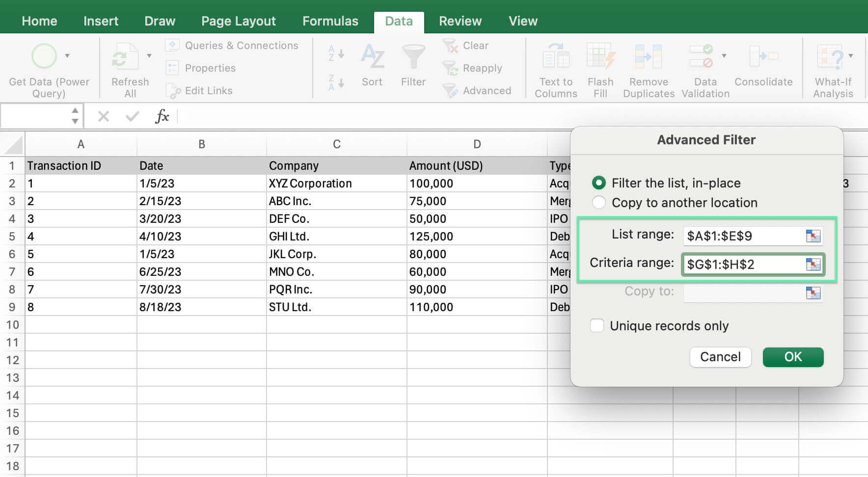 search excel for dates