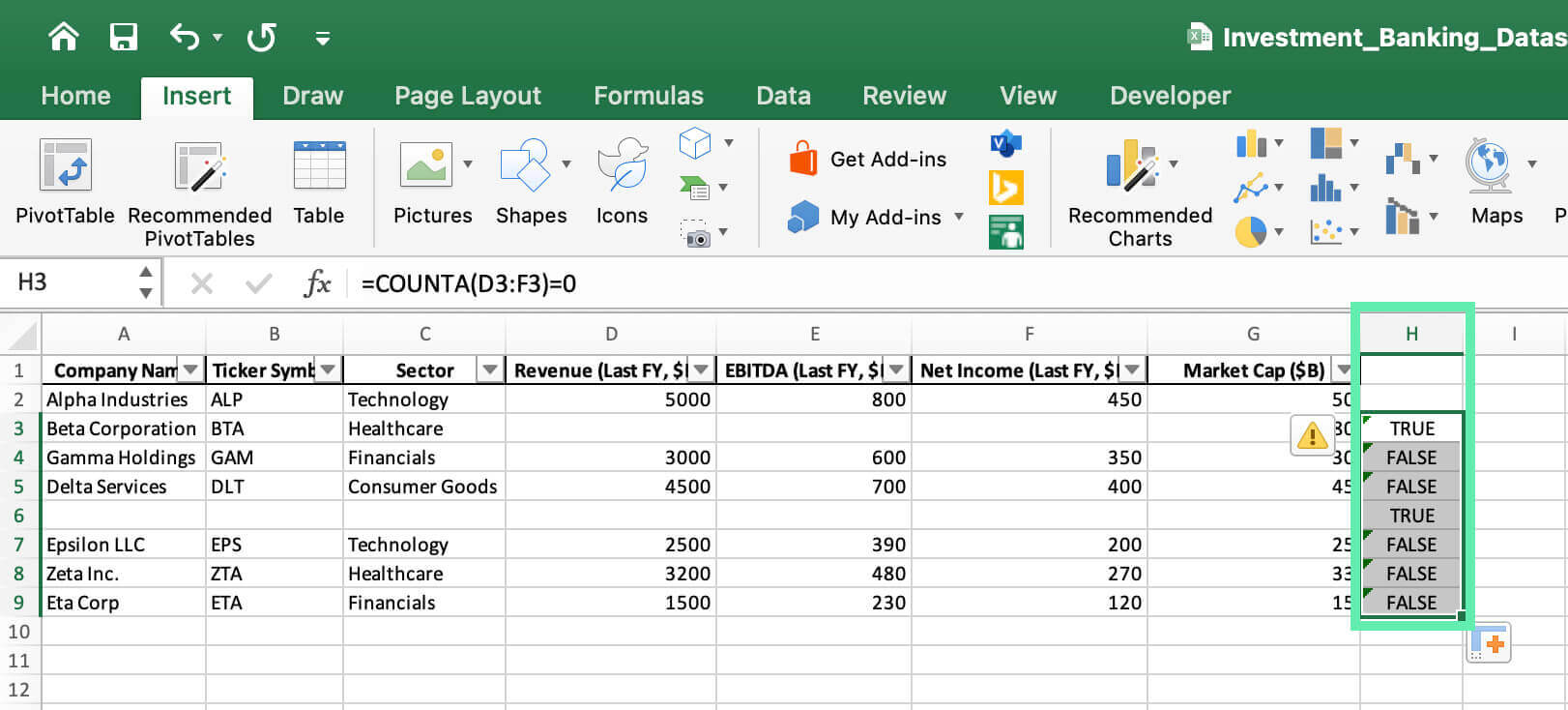 find and remove blank rows excel