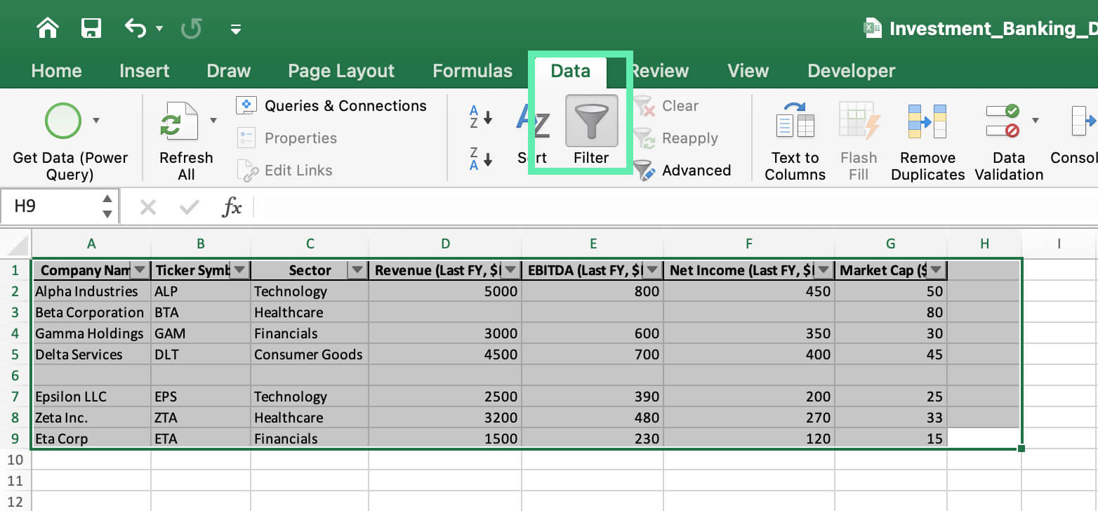 find and remove blank rows excel