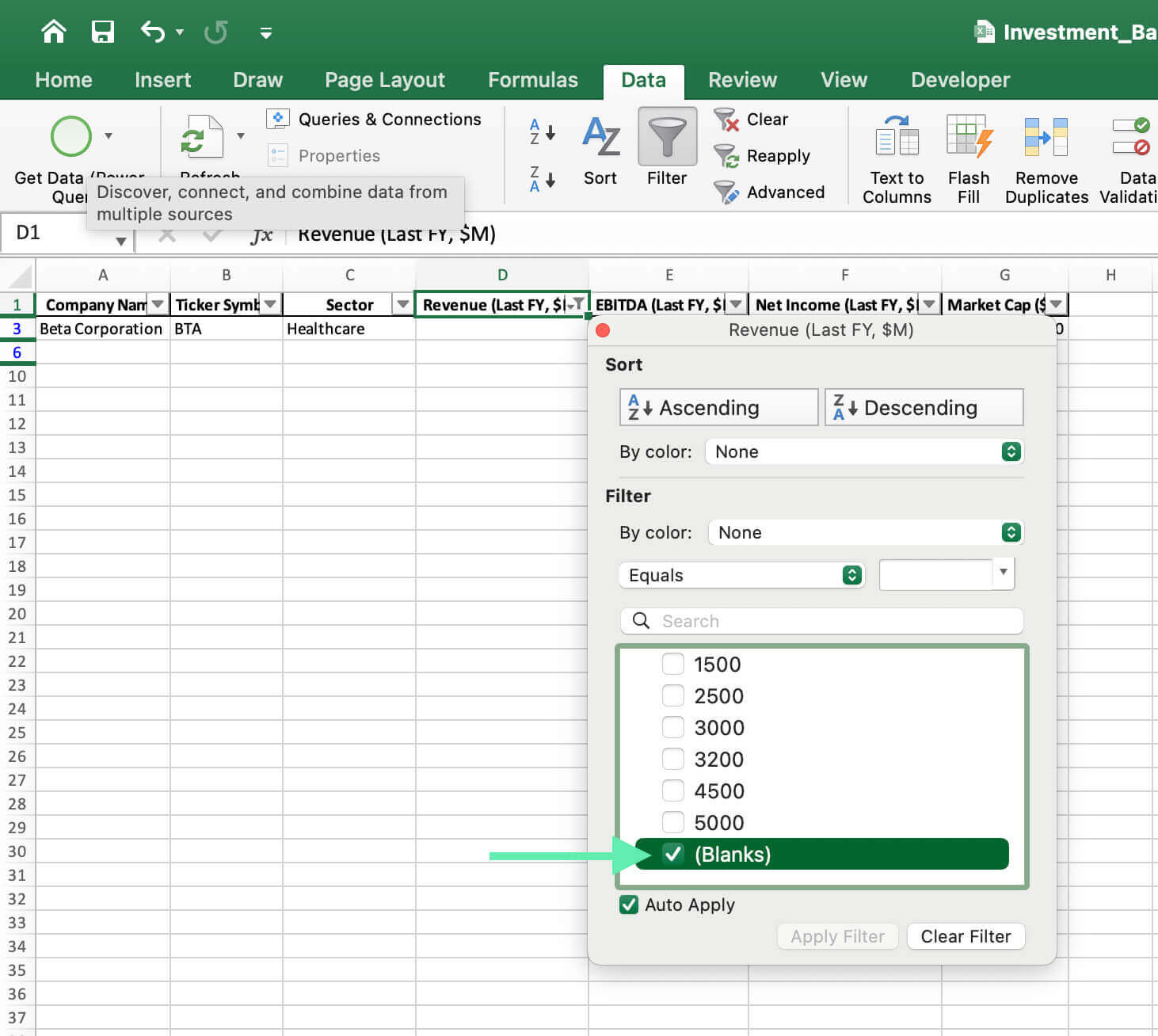 find and remove blank rows excel a