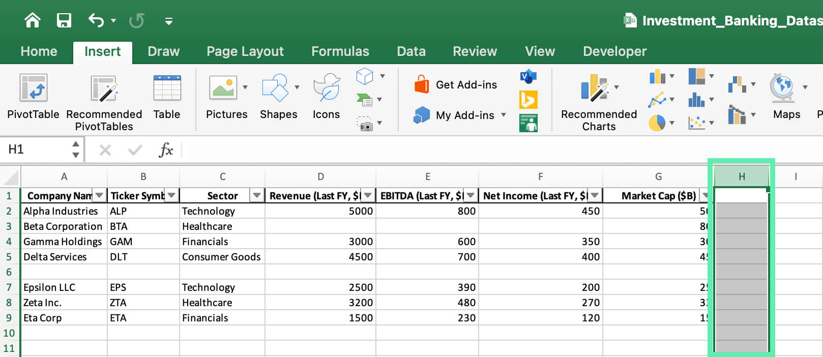 find and remove blank rows excel