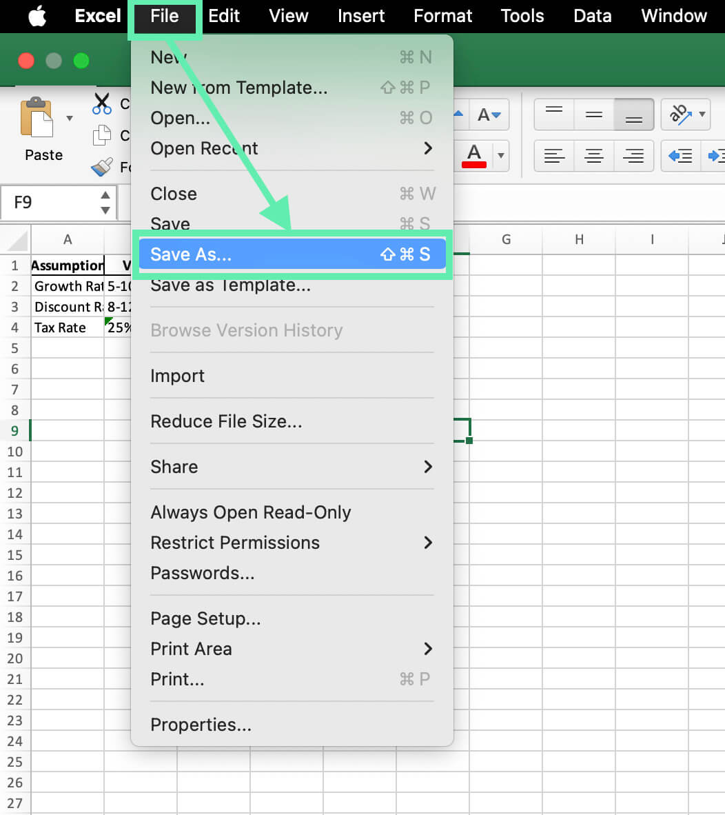 import template into excel