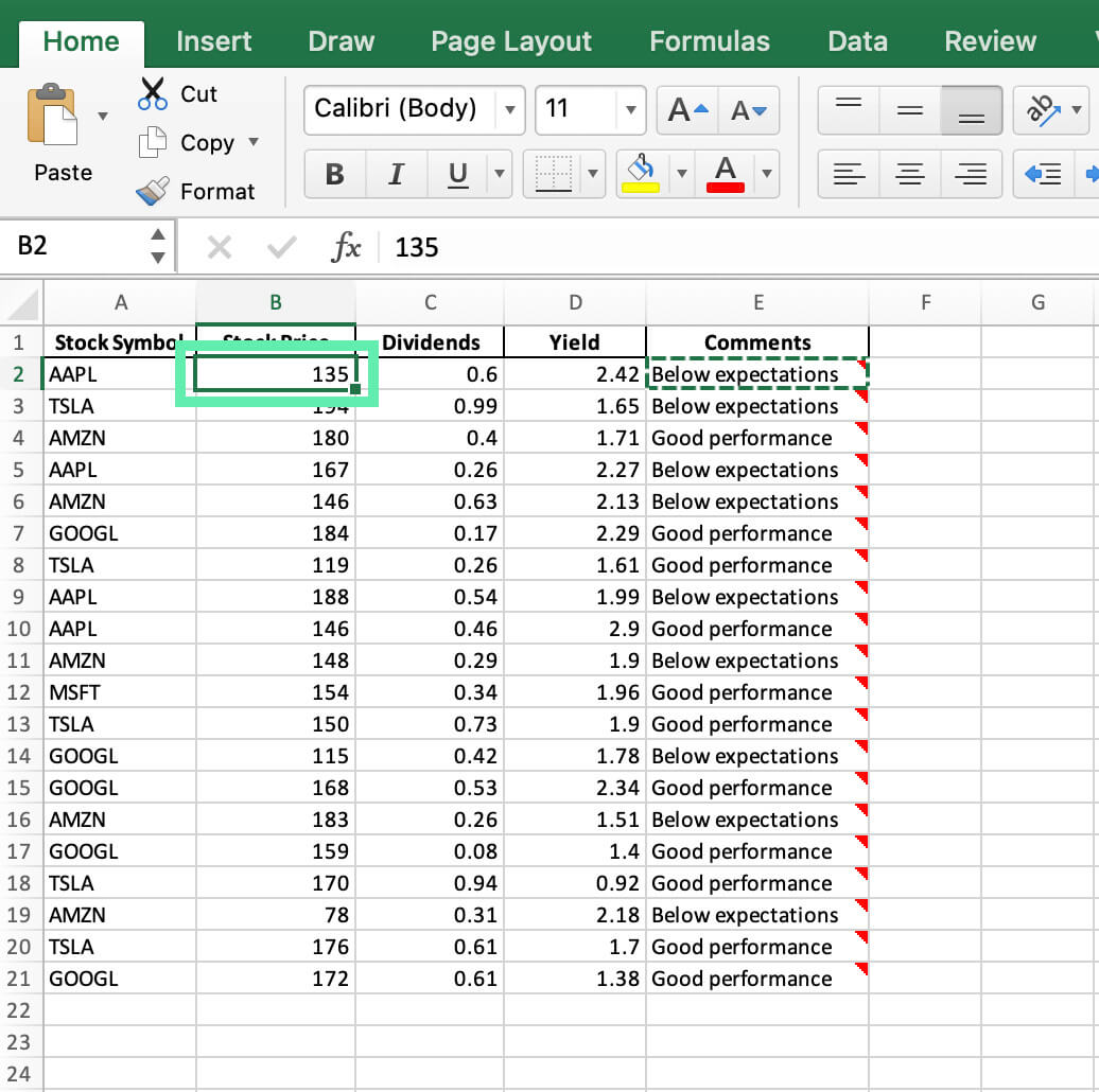 paste options excel