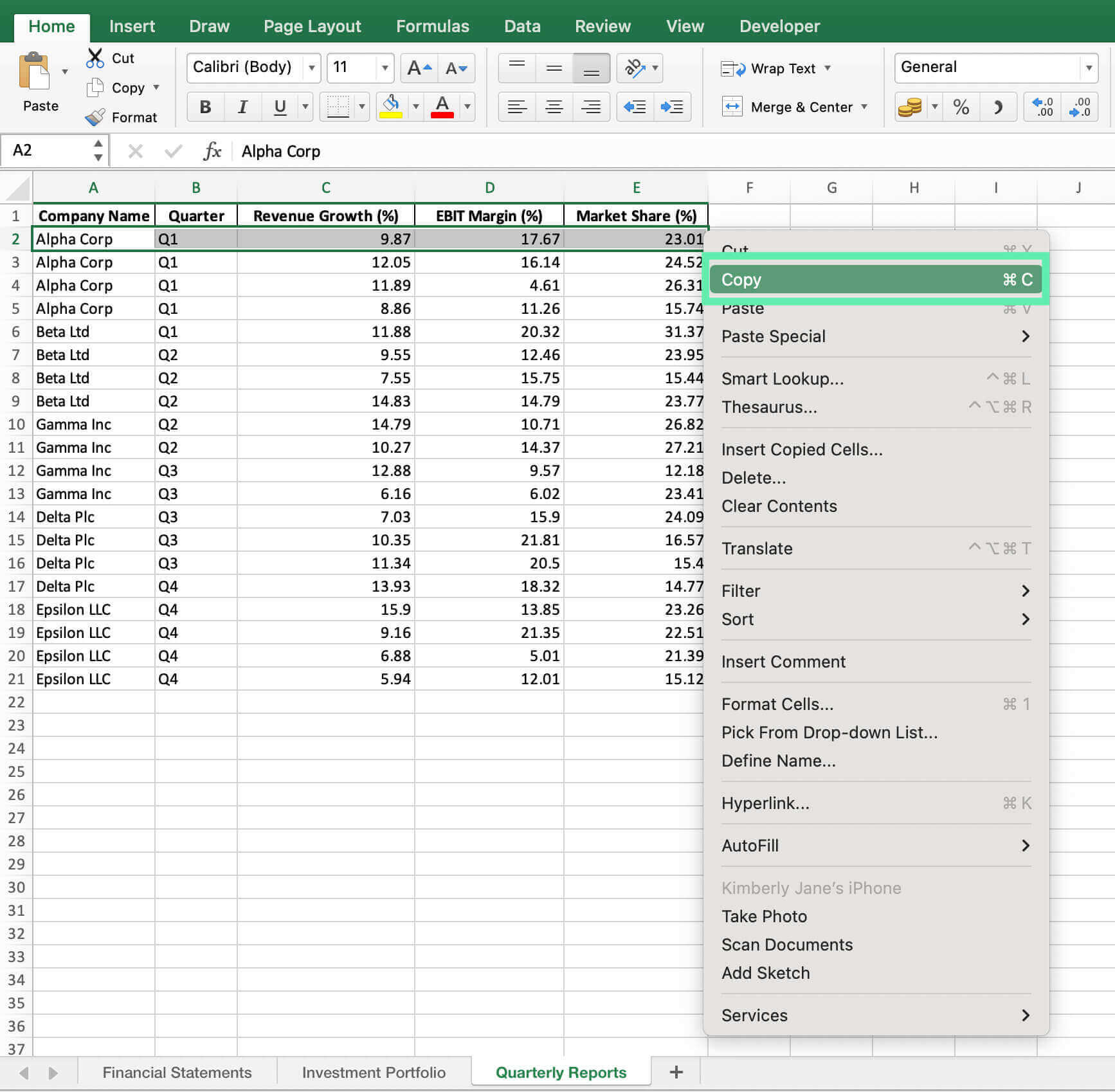 paste options excel