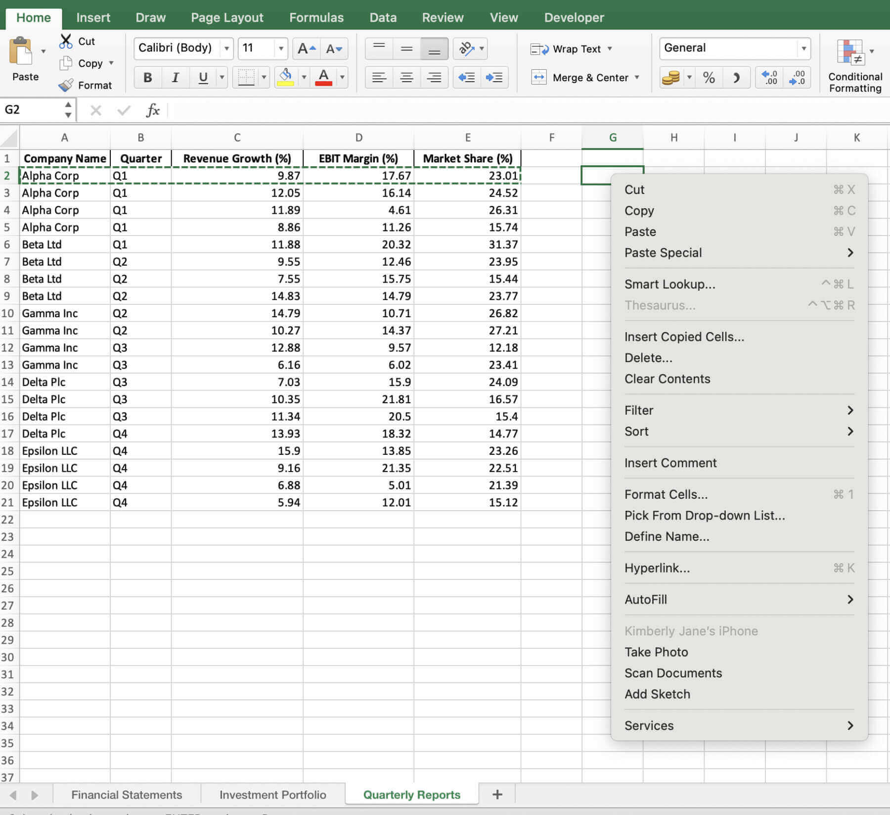 paste options excel