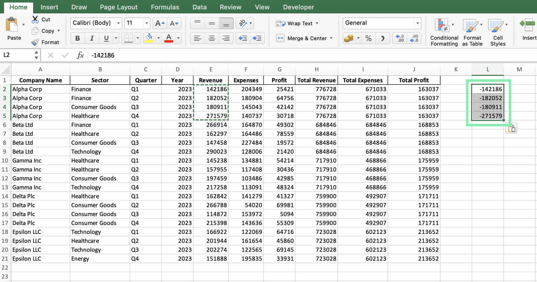 paste options excel