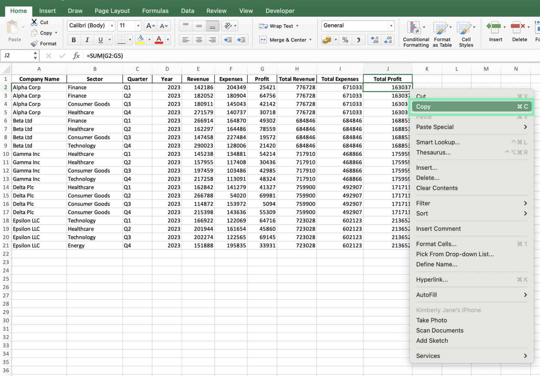 paste options excel