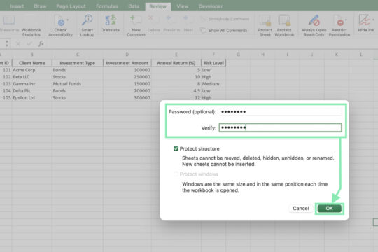 Using Passwords to Protect Your Excel Workbook