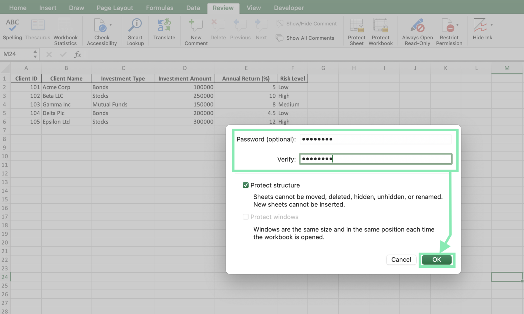 Using Passwords To Protect Your Excel Workbook Downloadable Template 1596