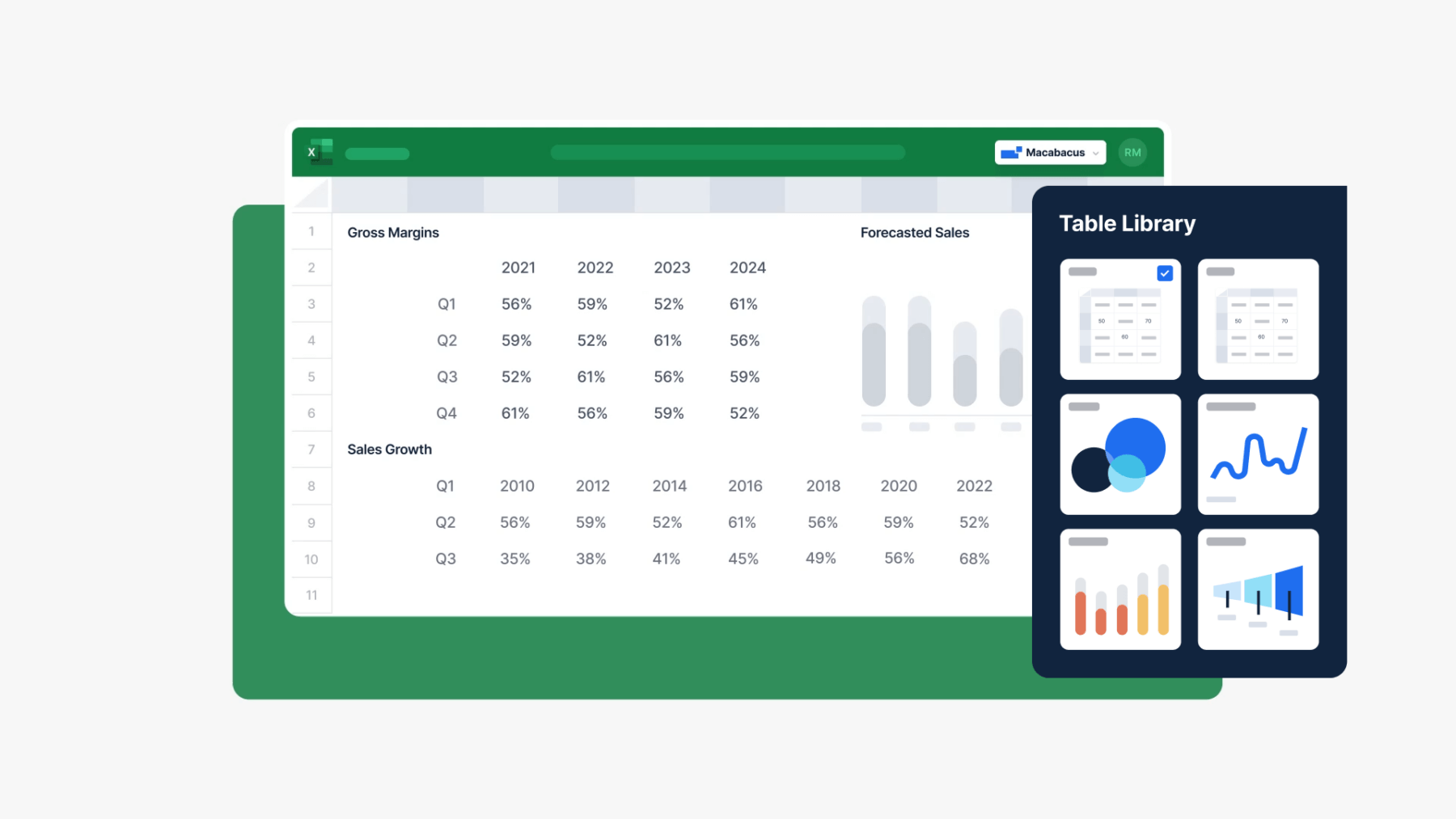 Add Formatted Tables to Excel SpreadSheets | Macabacus